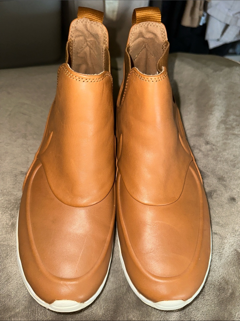 Nike Women's Tan Slip-On Ankle Booties